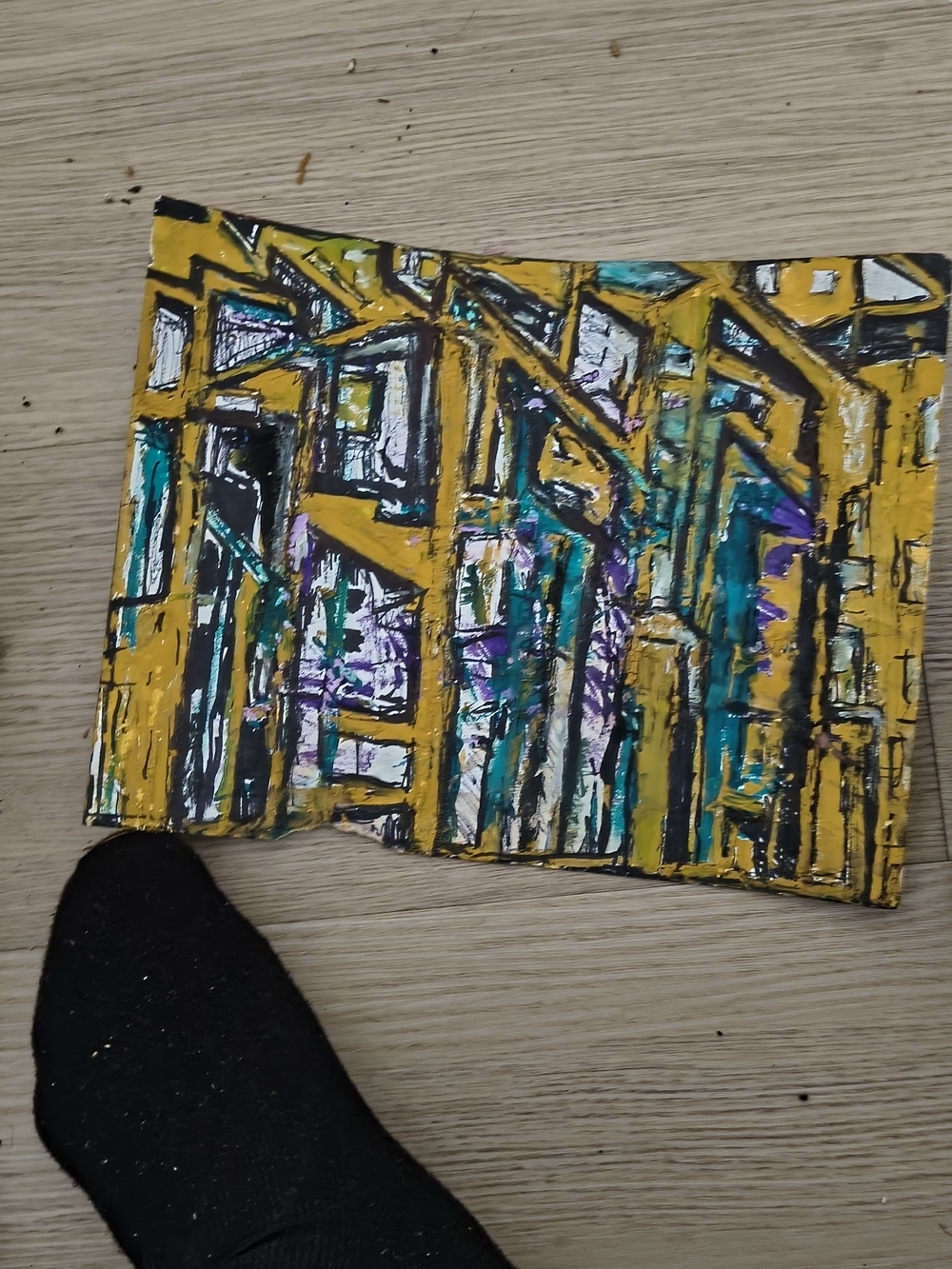 Abstract Yellow & Black Clutch